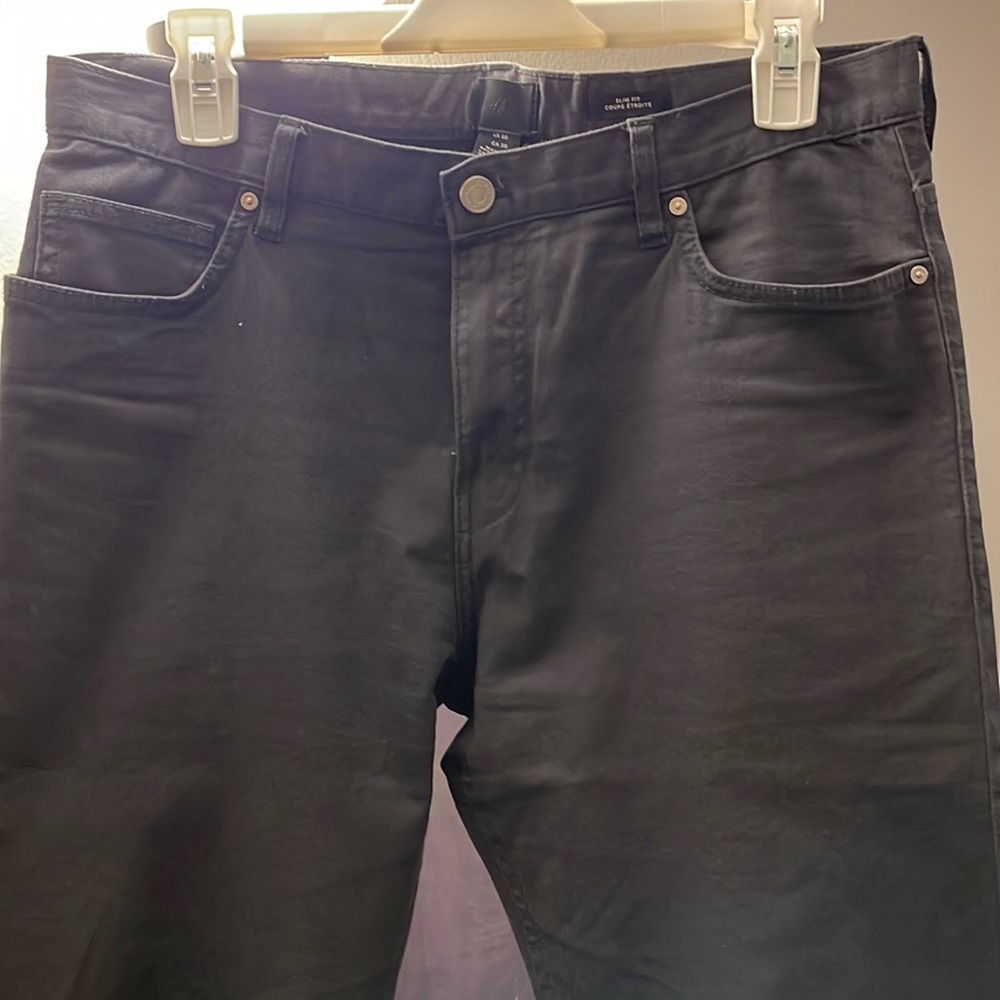 H&M slim fit twill dark grey jeans